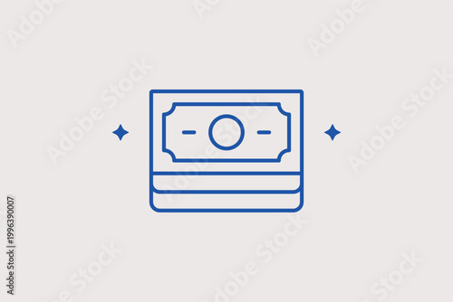 Banknotes line icon for cash payments and financial transactions. Commercial vector illustration for currency exchange services and budget planning applications.