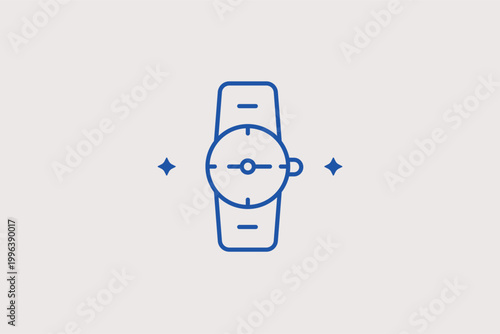 Wristwatch line icon for luxury accessories and timekeeping departments. Precise vector illustration for jewelry store websites and delivery appointment scheduling.