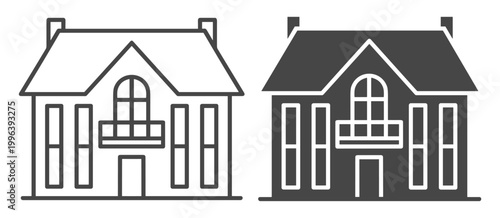 House building real estate home icon on transparent background