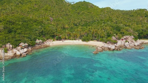 Seaside View Paradise. Stunning Panoramic View Of Beachside Resort Located On Exotic Island Of Koh Tao