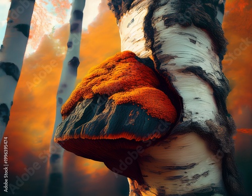 chaga mushroom on birch tree a natural wonder