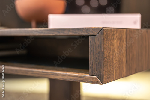 Bild auf Leinwand Exquisite corner joinery of wooden furniture