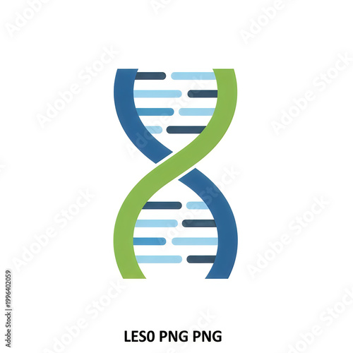Stylized icon of a DNA double helix with molecule genetics research structure