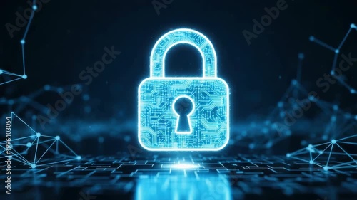 Digital security concept padlock symbol cyber protection internet privacy