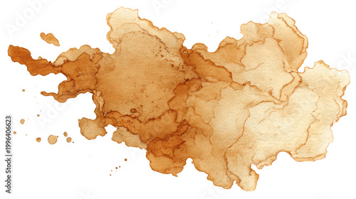 Organic stain shape with asymmetrical edges and natural look, isolated on a white background