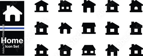 House icons set. Home icon collection. Real estate. Flat style houses symbols