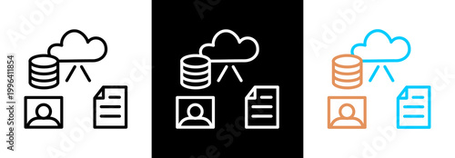 Cloud Database on white and black background