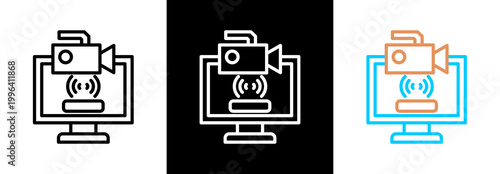 Live Streaming on white and black background