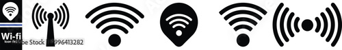 Wireless and wi-fi icon. Wi-fi signal symbol. Internet Connection.