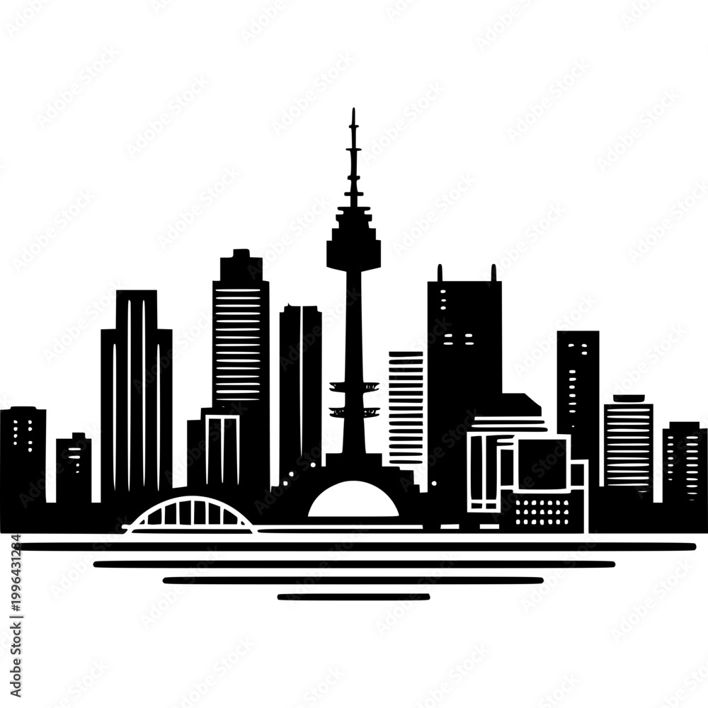 Fototapeta premium Seoul Skyline Icon
