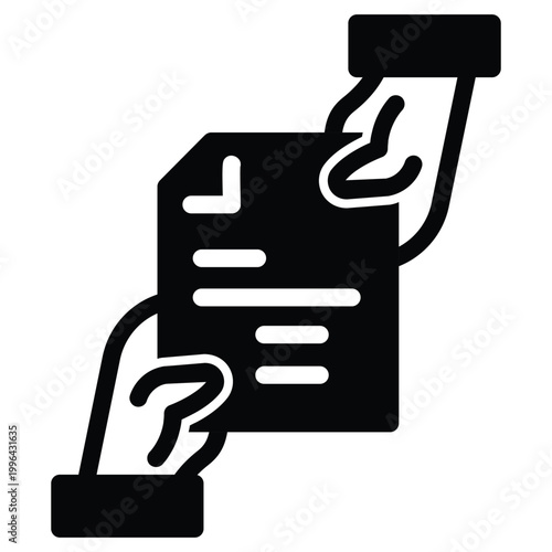 handover document solid icon vector design good for web or mobile app