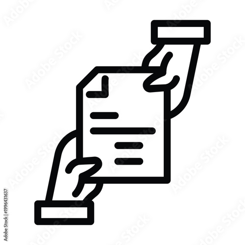 handover document outline icon vector design good for web or mobile app