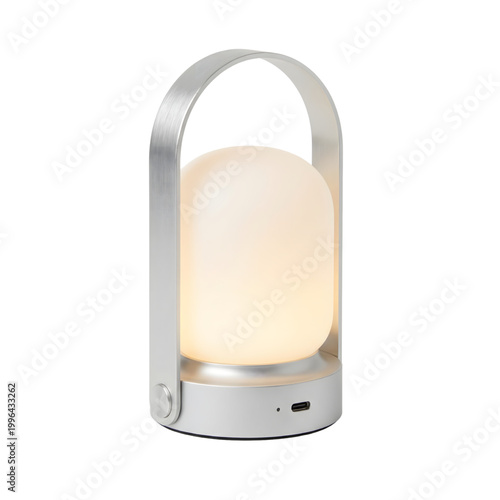 Premium Rechargeable LED Lantern Isolated on Transparent Background, High Quality Portable Camping Light