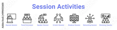 Session Activities Web Icon Banner and Collection