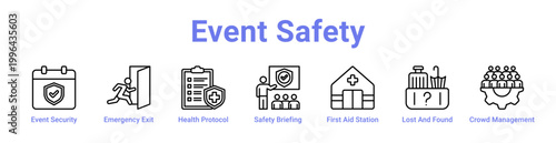 Event Safety Web Icon Banner and Collection