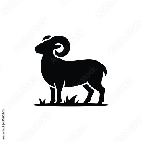 ram silhouette on white background high quality professional