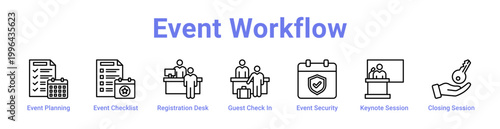 Event Workflow Web Icon Banner and Collection