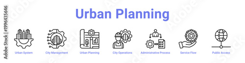 Urban Planning Web Icon Banner and Collection
