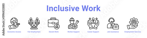 Fotografía Inclusive Work Web Icon Banner and Collection