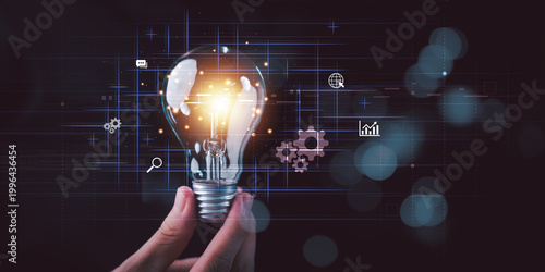 Foto An entrepreneur drives startup inspiration through innovation strategy, creative
