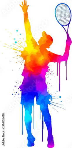 tennis colorful paint splashes