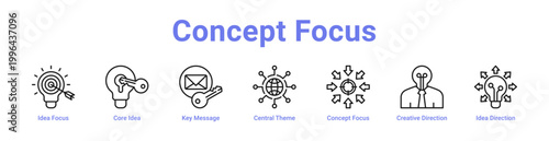 -Concept Focus Web Icon Banner and Collection