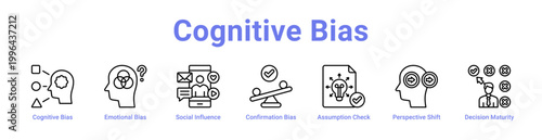 -Cognitive Bias Web Icon Banner and Collection