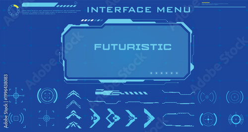 Seamless futuristic digital interface elements for advanced technology displays
