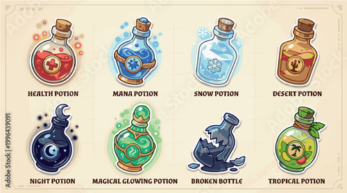 Stylized Potions Bundle Vector Pack