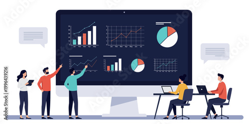 Data dashboard screen business team analyze