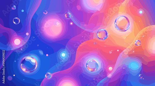 Vibrant abstract bubble patterns digital art colorful background modern design graphic view artistic concept
