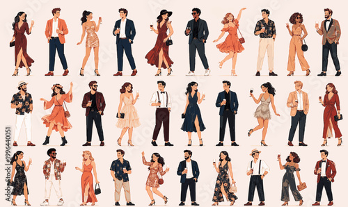 Weekend Lifestyle Pack. Flat People SVG Vector Set with Isolated Modern Human Characters, Full Body Lifestyle Figures, Business, Casual and Everyday Adults, weekend lifestyle people