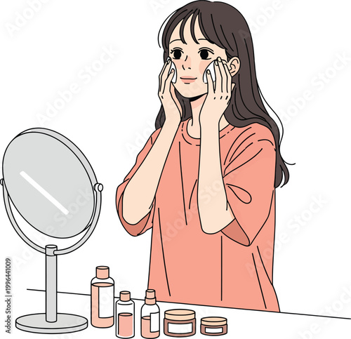 Young Woman Doing Skincare Routine
