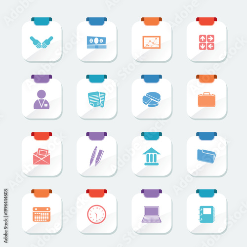 Bright Simple Business and office icons - Vector Icon Set