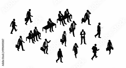 business people walking and meeting illustrating teamwork and corporate success