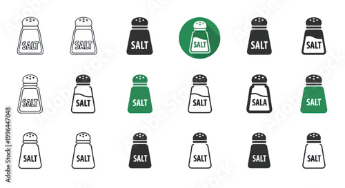 Salt Shaker Icons Set