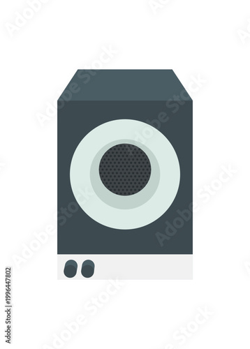 Sound system. Simple flat illustration in perspective view.