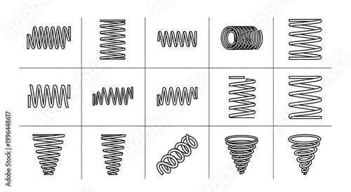 collection of various spring coils in different shapes and forms spring coil