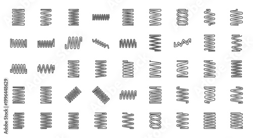 collection of various types of spring coils graphic resources