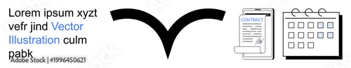 Business workflow, organization, documentation, planning, scheduling, task management. Open contract document, calendar . Business workflow and organization concepts