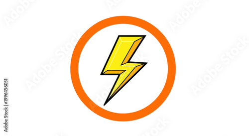 Free Download Lightning Bolt Icon with Orange Circle Energy and Power Symbol - GFXLoad