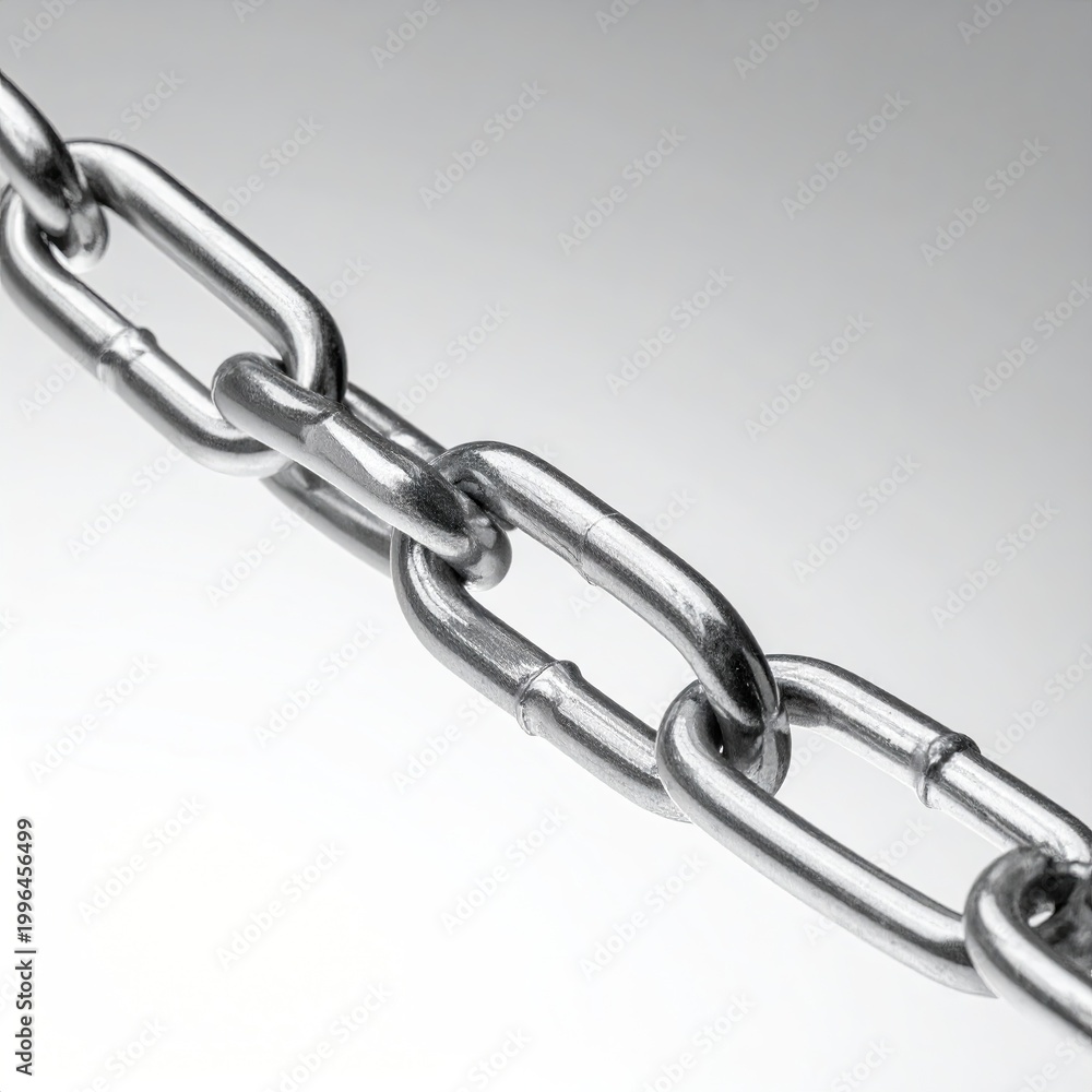 Fototapeta premium Close-up of a gleaming metallic chain against a gradient background