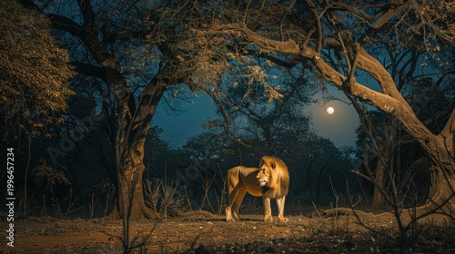 Majestic lion under moonlight (1)