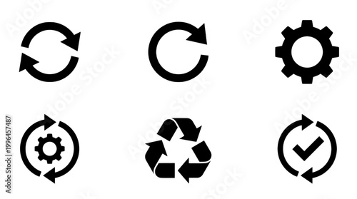 recycle icon set. ecology, eco friendly and environmental management symbols. isolated vector images