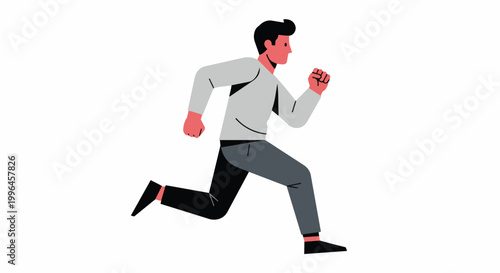 Stylized illustration of a man running with vibrant pink details, simple design, perfect for fitness blogs, sport events, and active lifestyle websites.
