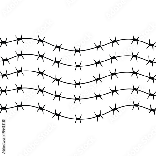 barbed wire illustration on white background high quality
