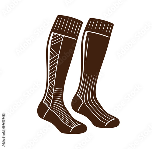 brown knee high socks with white lines  fashion footwear accessory