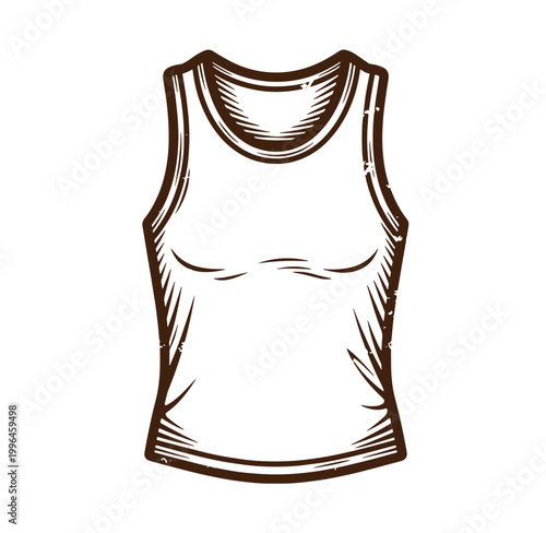 Brown sleeveless shirt isolated on white background