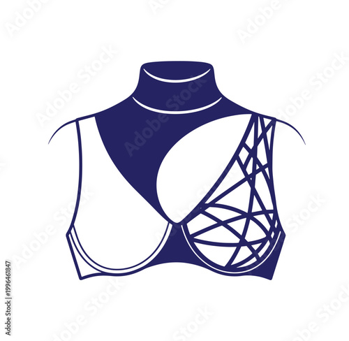 Blue womens bra on white  lingerie for women