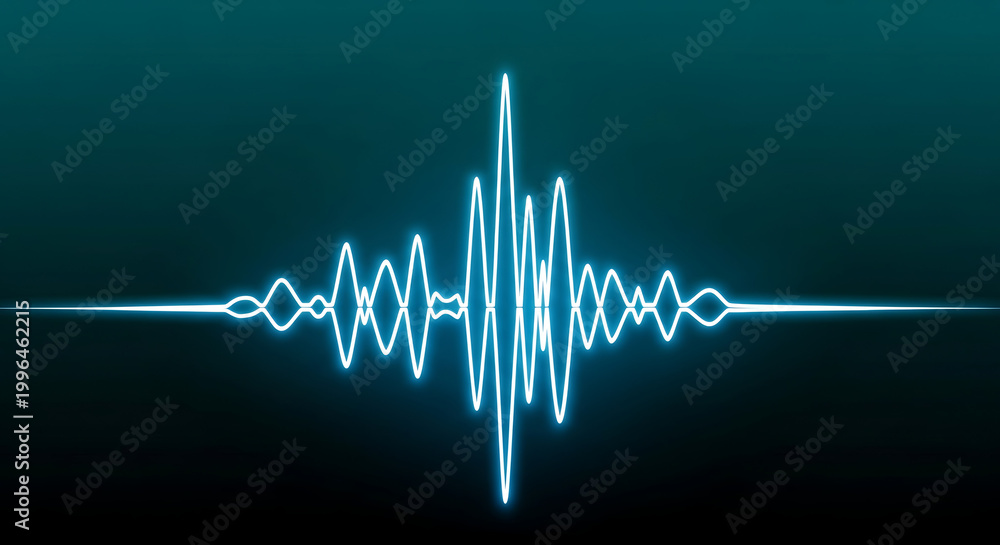 Obraz premium Digital blue sound wave audio frequency visualization